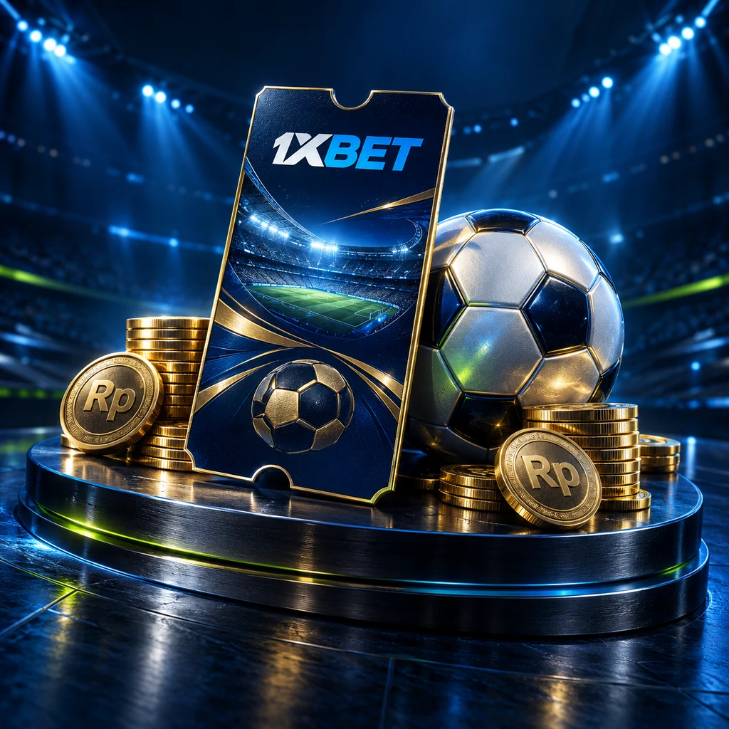 Tangga free bet basket 1xBet dengan tiket emas dan bola basket