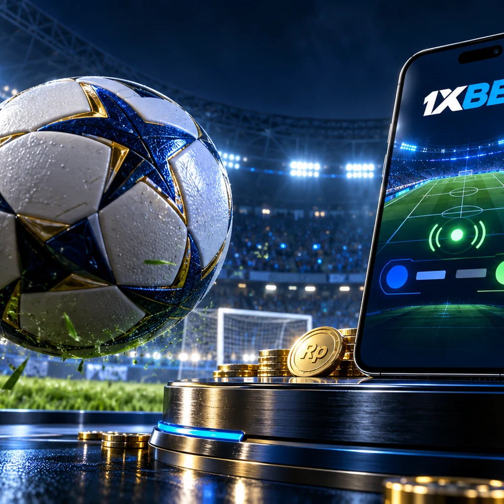 Panel taruhan langsung 1xBet dengan odds yang bergerak dan fitur cash-out