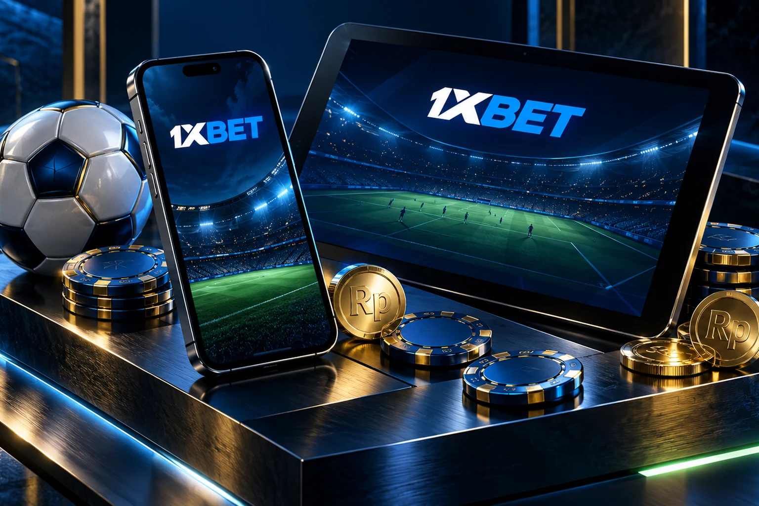 Aplikasi mobile 1xBet untuk iOS dan Android dengan sportsbook dan kasino